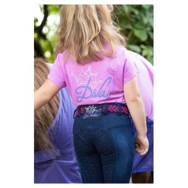Pantalon d'équitation enfant Harry's horse Denim diva violet