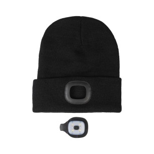 Bonnet lumineux leds noir HKM
