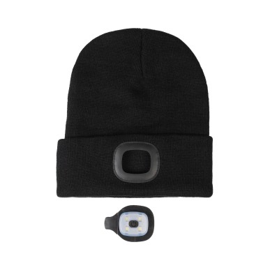 Bonnet lumineux leds noir HKM