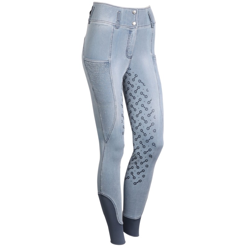 Pantalon d'équitation pour femme Harry's horse Just ride retro bleu clair Pantalon d'équitation pour femme Harry's horse Just ride retro bleu clair