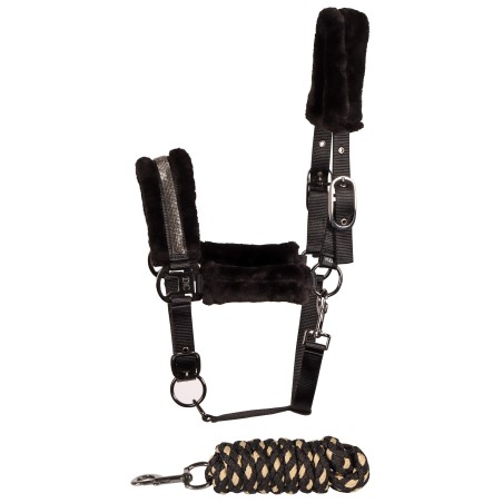 Licol et Longe Harry's horse Denici cavalli Stardust soft noir