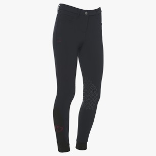 Pantalon fille Cavalleria Toscana noir - knee grip 7001