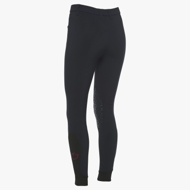 Pantalon fille Cavalleria Toscana noir - knee grip 7001