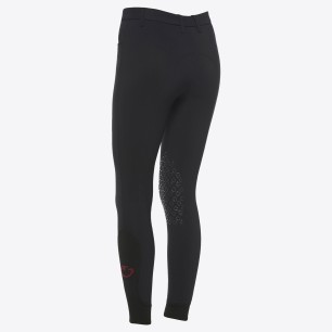 Pantalon d'équitation fille Cavalleria Toscana grip genoux noir