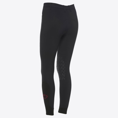 Pantalon d'équitation fille Cavalleria Toscana grip genoux noir