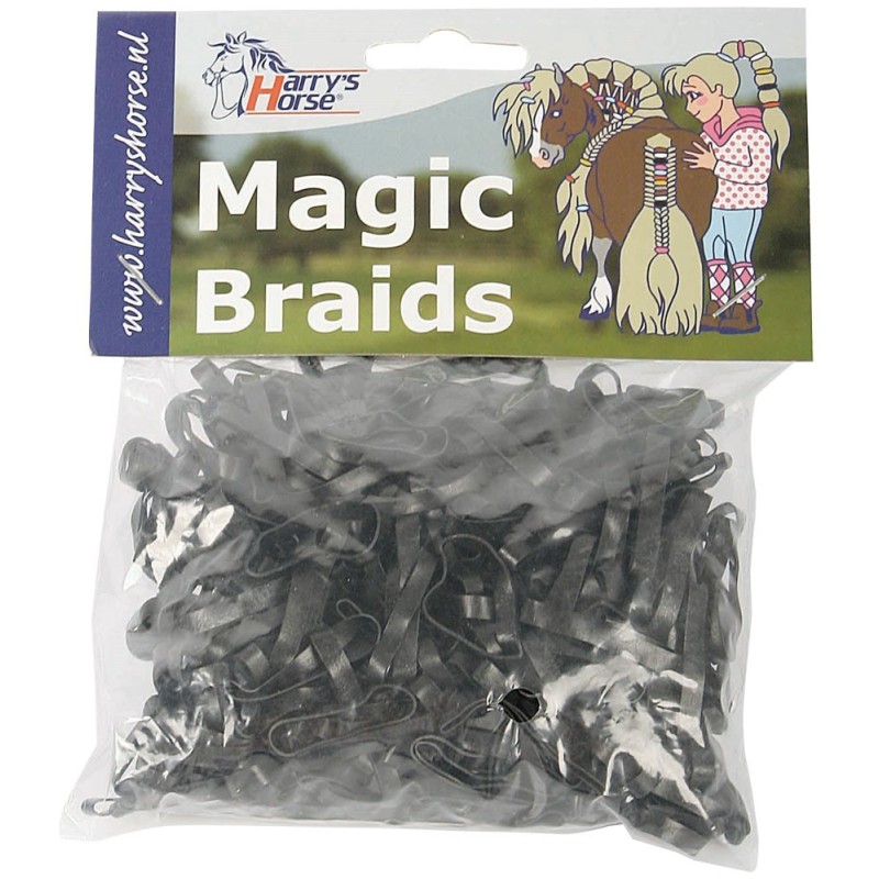 Sac d'élastiques à crinière Harry's horse Magic braids noir