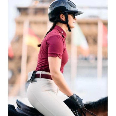 Polo manches courtes Horse pilot Aeromesh Dark red