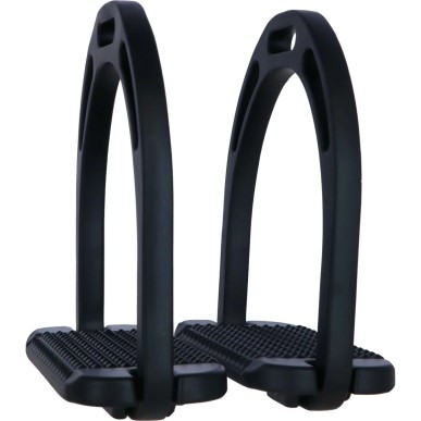 Étriers en aluminium noir  HKM adulte