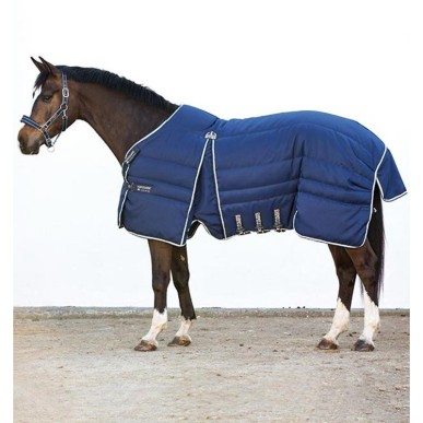 Couverture de box 400g/1000D Rambo Optimo Stable Rug Marine/Beige/Cyan - Horseware