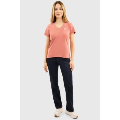 Tee-shirt col V Berenice  Rose Aurore Femme - Harcour