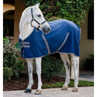 Chemise de Box Rambo Stable Sheet avec Doublure Gaufrée Marine/Grise - Horseware