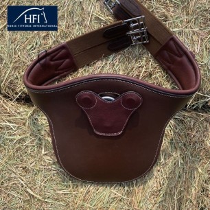 Sangle Bavette avec aiments HFI Evo cuir marron