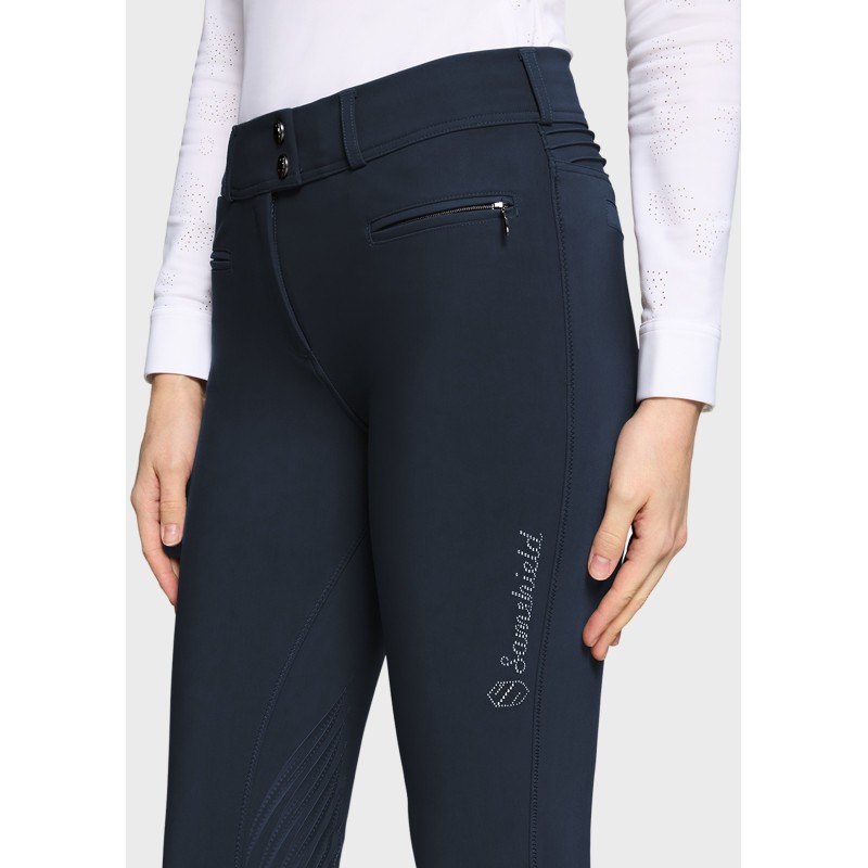 Pantalon Samshield Chloe metal dots knee grip Marine Pantalon Samshield Chloe metal dots knee grip Marine