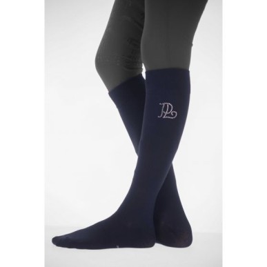 Chaussette d'équitation Luxe Strass Pénélope Bleu marine