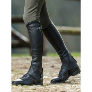 HALF Chaps ORIGINAL WITH ZIP LEATHER BLACK