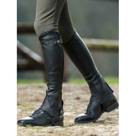 HALF Chaps ORIGINAL WITH ZIP LEATHER BLACK