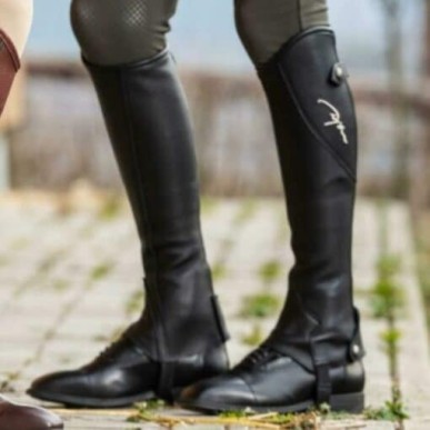 HALF Chaps ORIGINAL WITH ZIP LEATHER BLACK