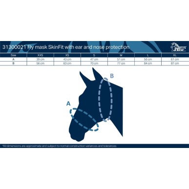 Masque anti-mouches Skinfit avec oreilles et naseaux Noir - Harry's Horse