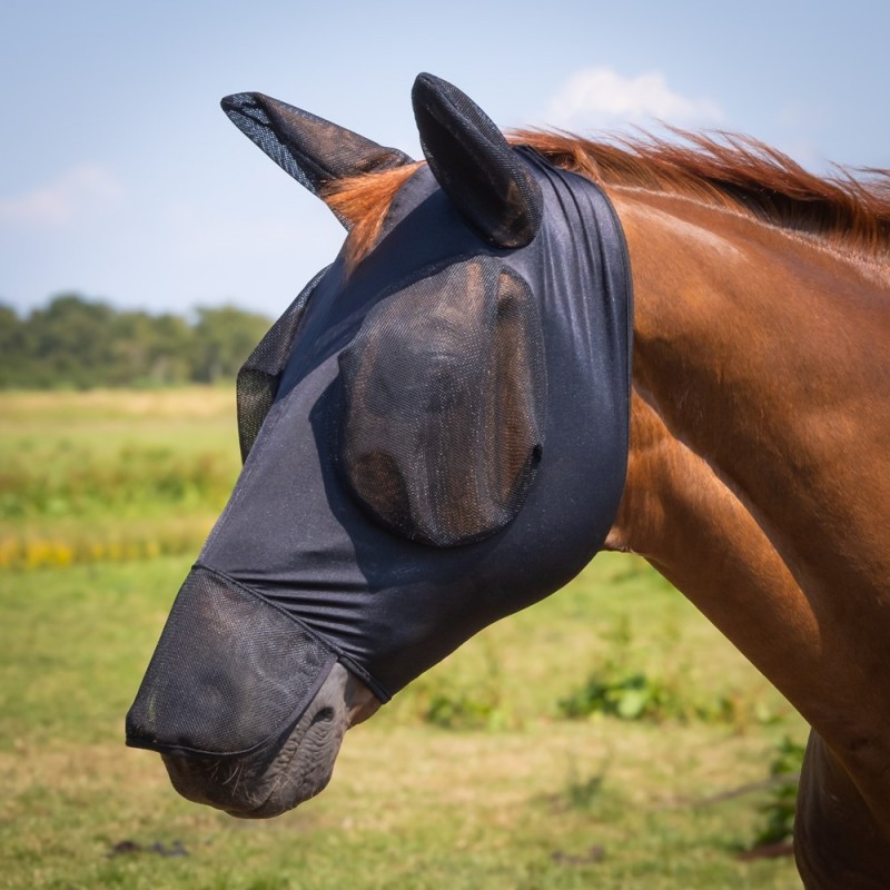 Masque anti-mouches Skinfit avec oreilles et naseaux Noir - Harry's Horse Masque anti-mouches Skinfit avec oreilles et naseaux Noir - Harry's Horse