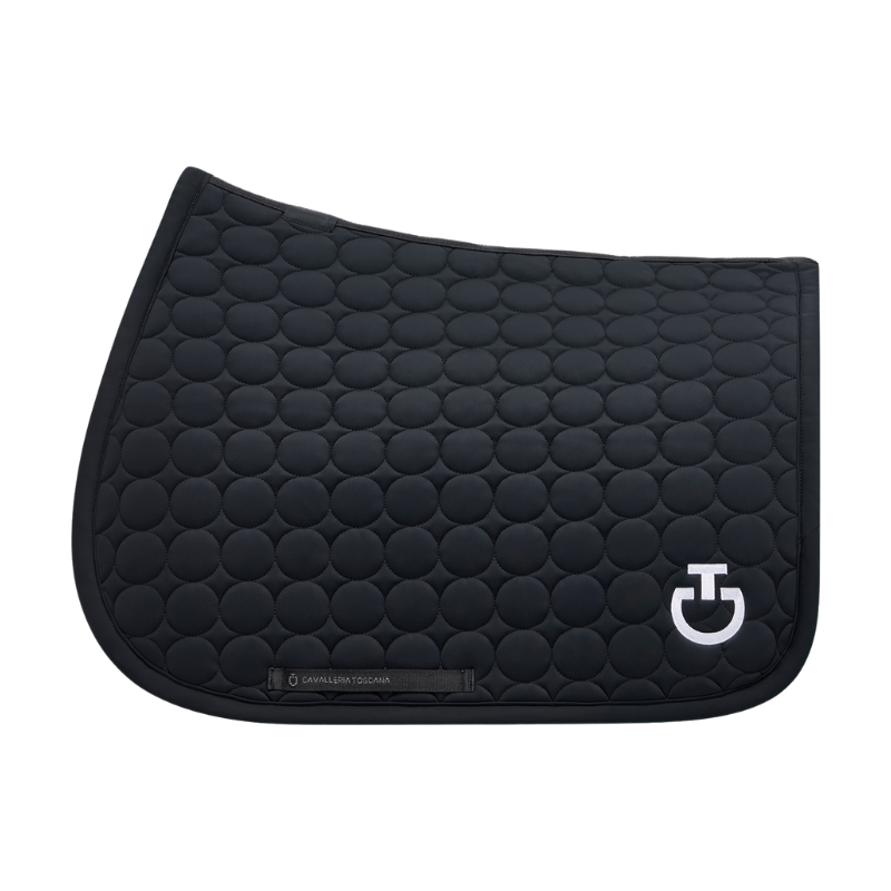 Tapis Cavalleria Toscana CSO circle quilted jersey jumping noir Tapis Cavalleria Toscana CSO circle quilted jersey jumping noir