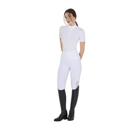 Polo d'entraînement femme slim fit Blanc - Equestro