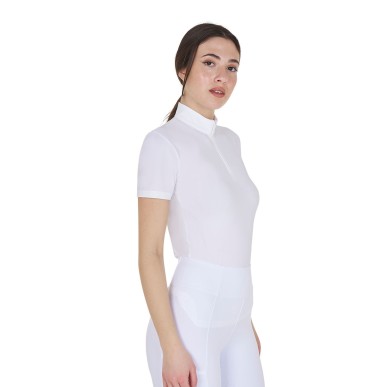 Polo d'entraînement femme slim fit Blanc - Equestro