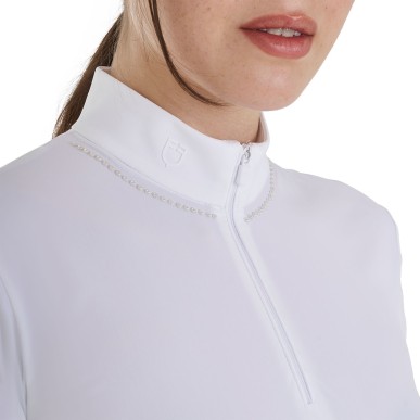 Polo d'entraînement femme slim fit Blanc - Equestro