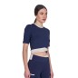 T-shirt crop femme marine - Equestro