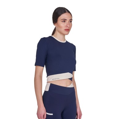 T-shirt crop femme marine - Equestro