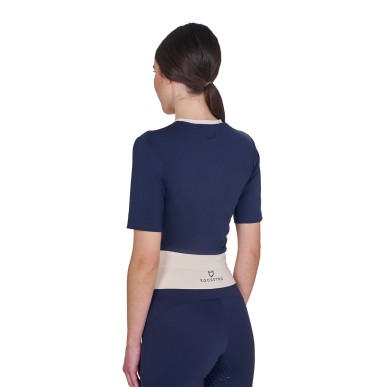 T-shirt crop femme marine - Equestro