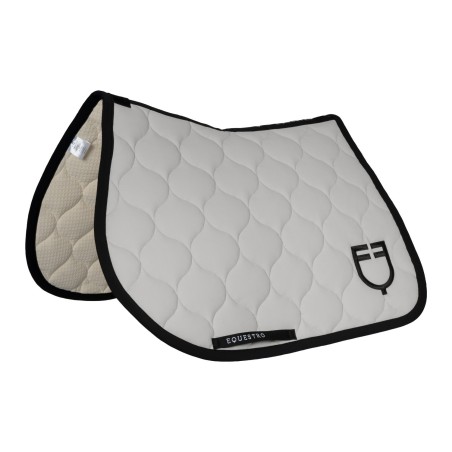 Tapis de selle CSO Equestro avec matelassage en forme d'oignon Gris