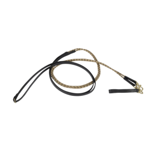 Rênes allemandes TdeT cuir/corde - noir/beige