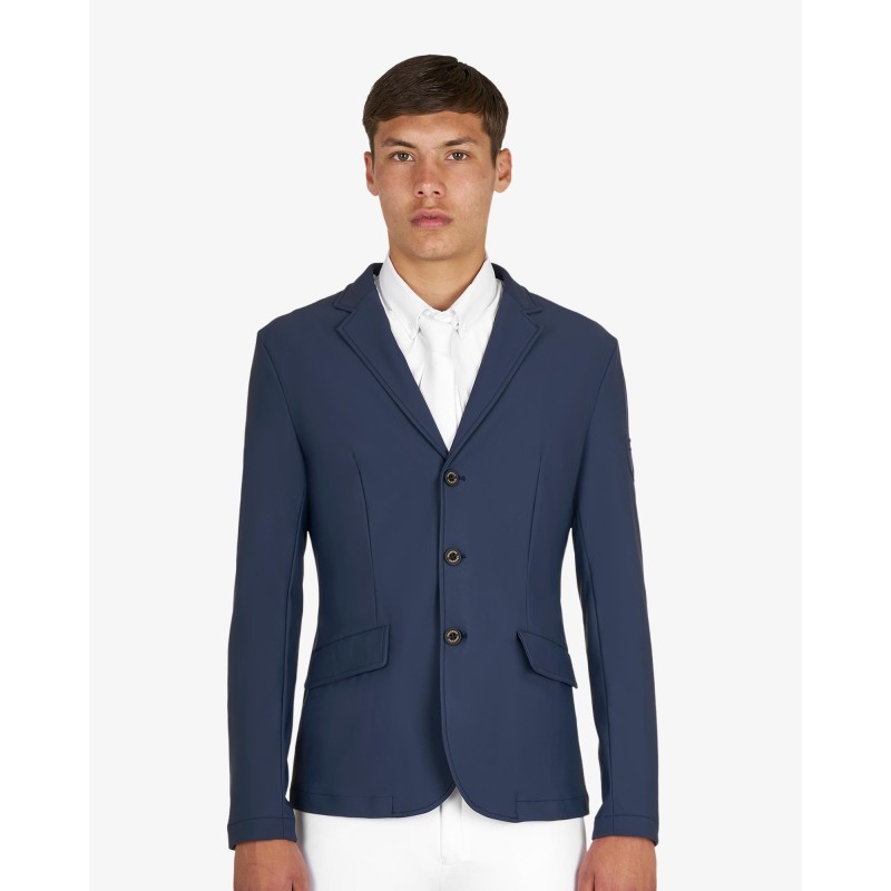 Veste de concours Equestro Girasol pour homme avec logo en relief - Marine Veste de concours Equestro Girasol pour homme avec logo en relief - Marine