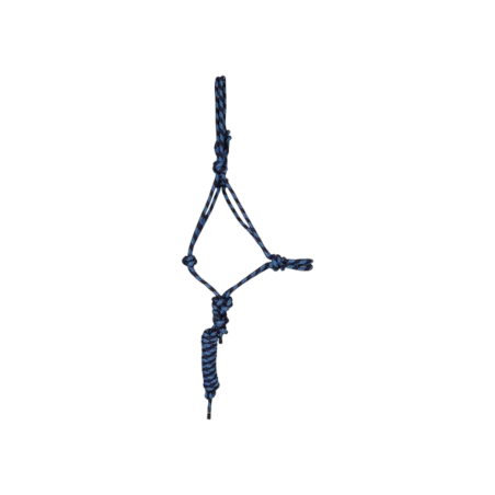 Licol éthologique + longe en corde nouée TdeT Bleu ciel/marine