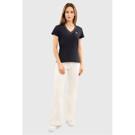 Tee-shirt col V Berenice  Marine Femme Harcour