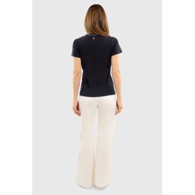 Tee-shirt col V Berenice  Marine Femme - Harcour