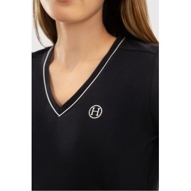 Tee-shirt col V Berenice  Marine Femme - Harcour