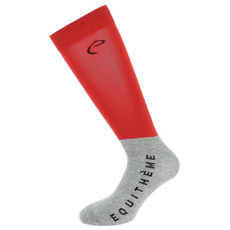 Lot de paires de Chaussettes x 2 Rouge/Gris Equithème