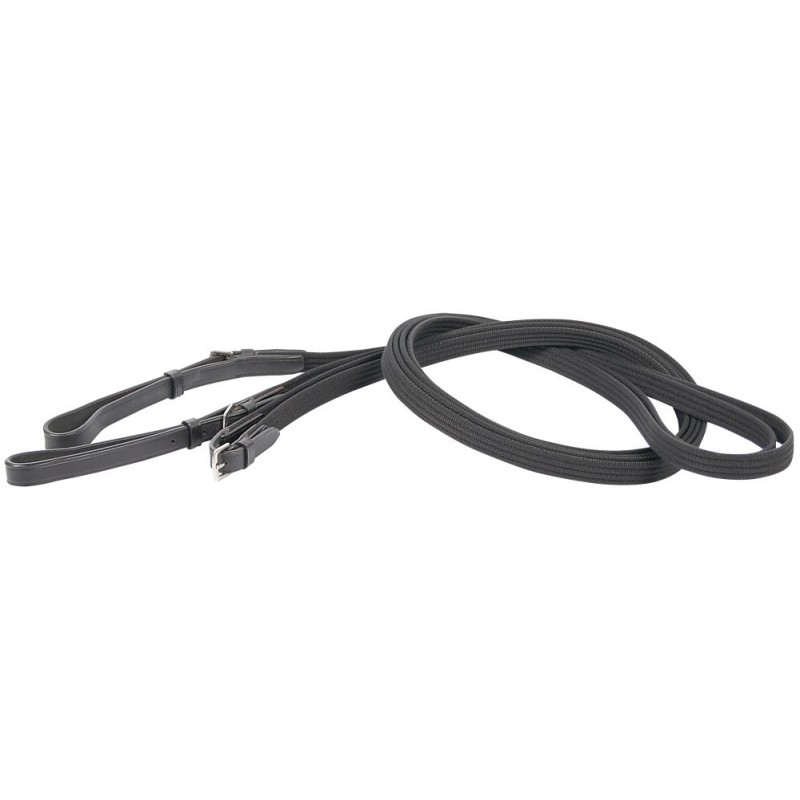 Rênes allemande en tissus Harry's Horse cheval noir