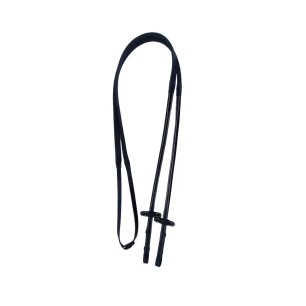 Rênes caoutchouc noires surpiqûres blanches Cavaletti
