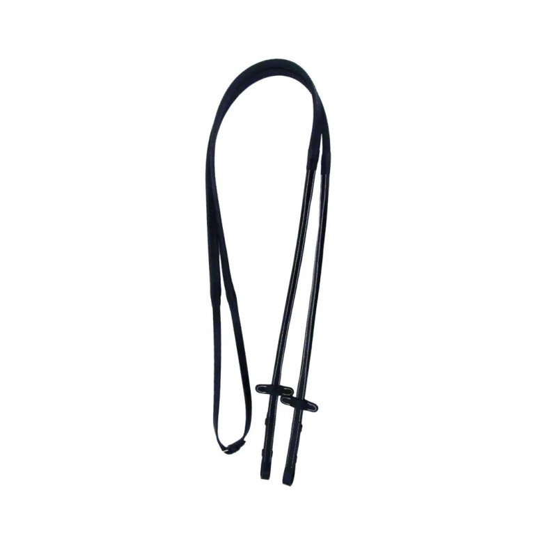 Rênes caoutchouc noires surpiqûres blanches Cavaletti Rênes caoutchouc noires surpiqûres blanches Cavaletti