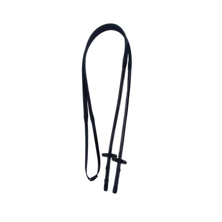 Rênes caoutchouc noires surpiqûres blanches Cavaletti