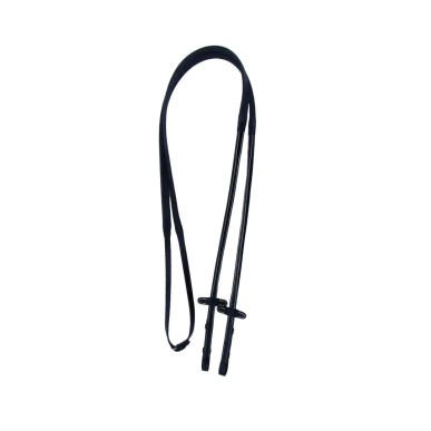 Rênes caoutchouc noires surpiqûres blanches Cavaletti