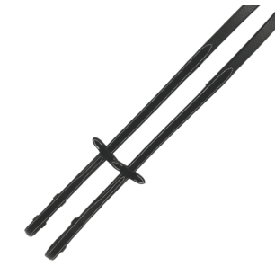 Rênes caoutchouc surpiquées Silver Crown Full noir
