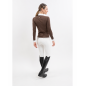 Polo  de concours manches longues pour femme Harcour Stella cacao