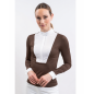 Polo  de concours manches longues pour femme Harcour Stella cacao