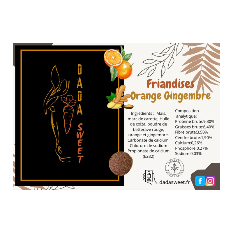 Friandises ronde Orange Gingembre 1L DADA Sweet Friandises ronde Orange Gingembre 1L DADA Sweet