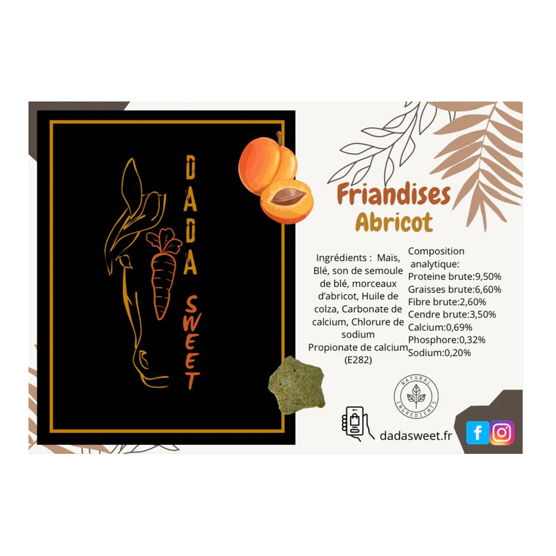 Friandises DADASWEET soufflées rondes Abricot - 1l Friandises DADASWEET soufflées rondes Abricot - 1l