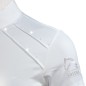 Polo de concours pour femme avec zip argent et ruban lurex Blanc Tattini