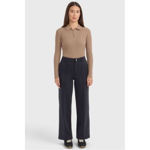 Polo manches longues Harcour Celeste Moka